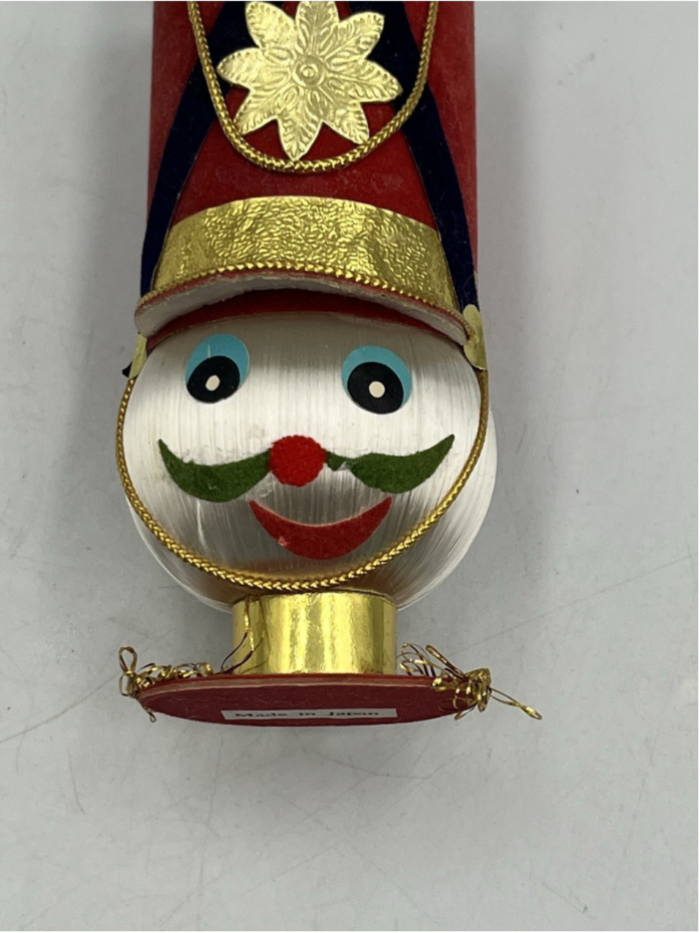 VINTAGE Japan Foam Silk Thread Flocked Drummer Christmas Nutcracker Ornament